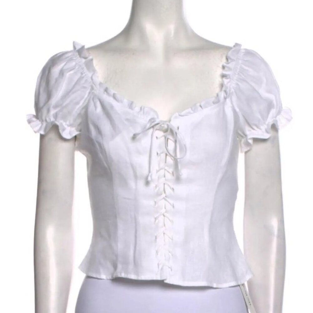 Reformation Women's White Blouse